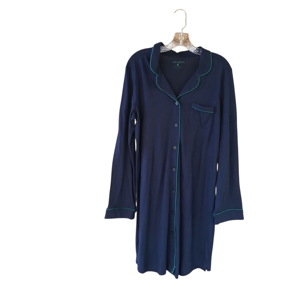 Joe Fresh Navy Long Sleeved Cotton Night Shirt Medium